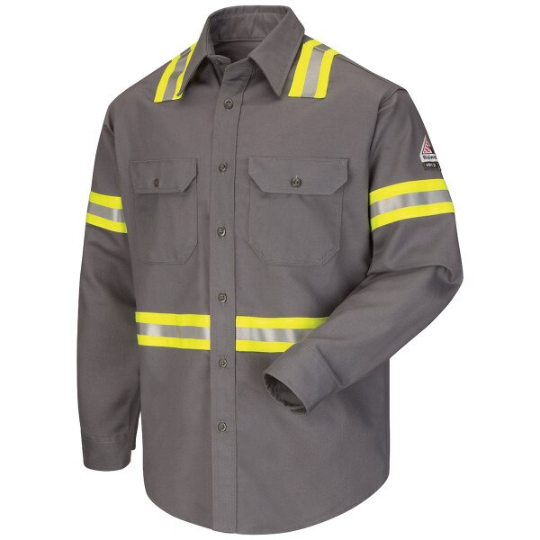 Bulwark ComforTouch Enhanced-Vis Uniform Shirt in Gray